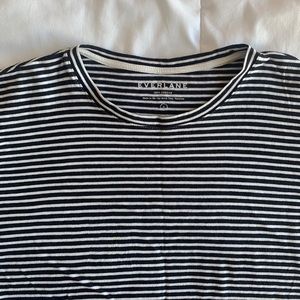 Everlane Black & White Striped T-Shirt Dress